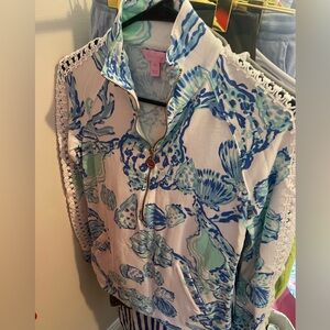 Lilly Pulitzer Blue and White Pullover